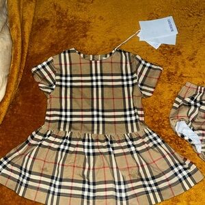 Burberry Beige Checkered Dress with Bloomers